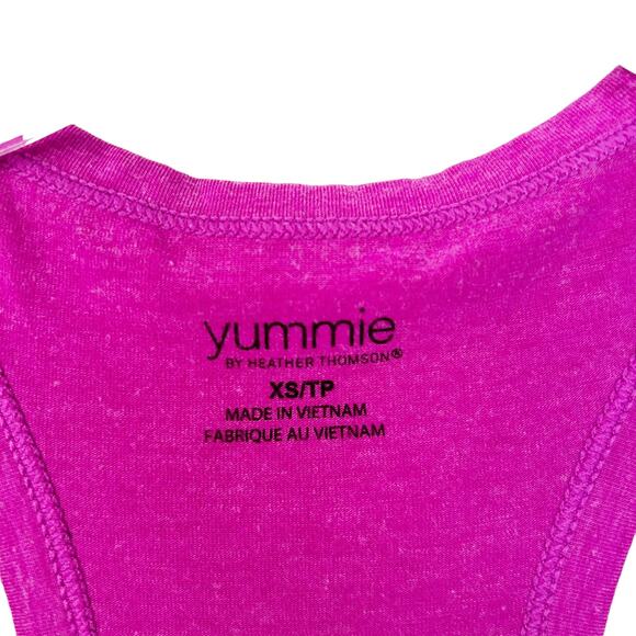 Yummie by Heather Thomson Pink Racerback Tank Top Sz XS - Picture 2 of 4